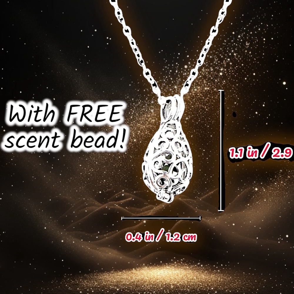 Silver Necklace Aromatherapy Scent Diffuser & Sil… - image 4